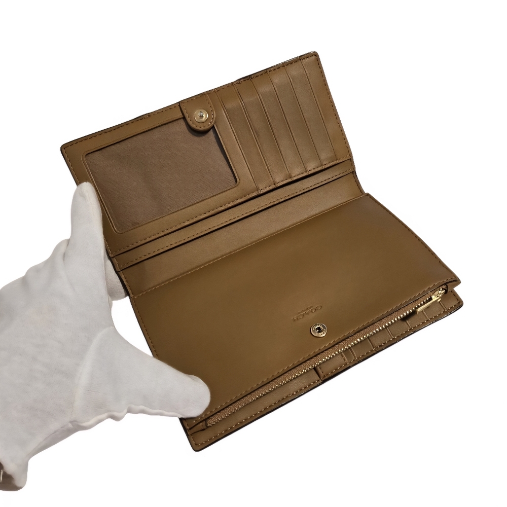 Coach Slim Zip Wallet In Signature Canvas With Stripe - Picture 7 of 13